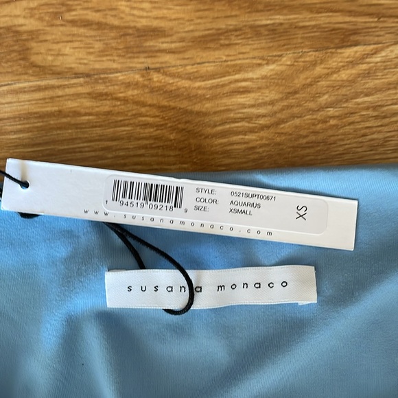 NWT SUSANA MONACO Tie Front Crop Top - Picture 2 of 3